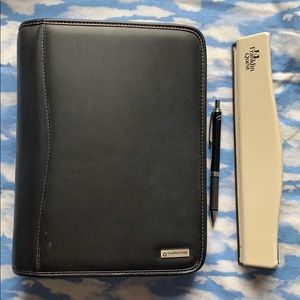 Franklin Covey Leather Planner & Hole Punch
